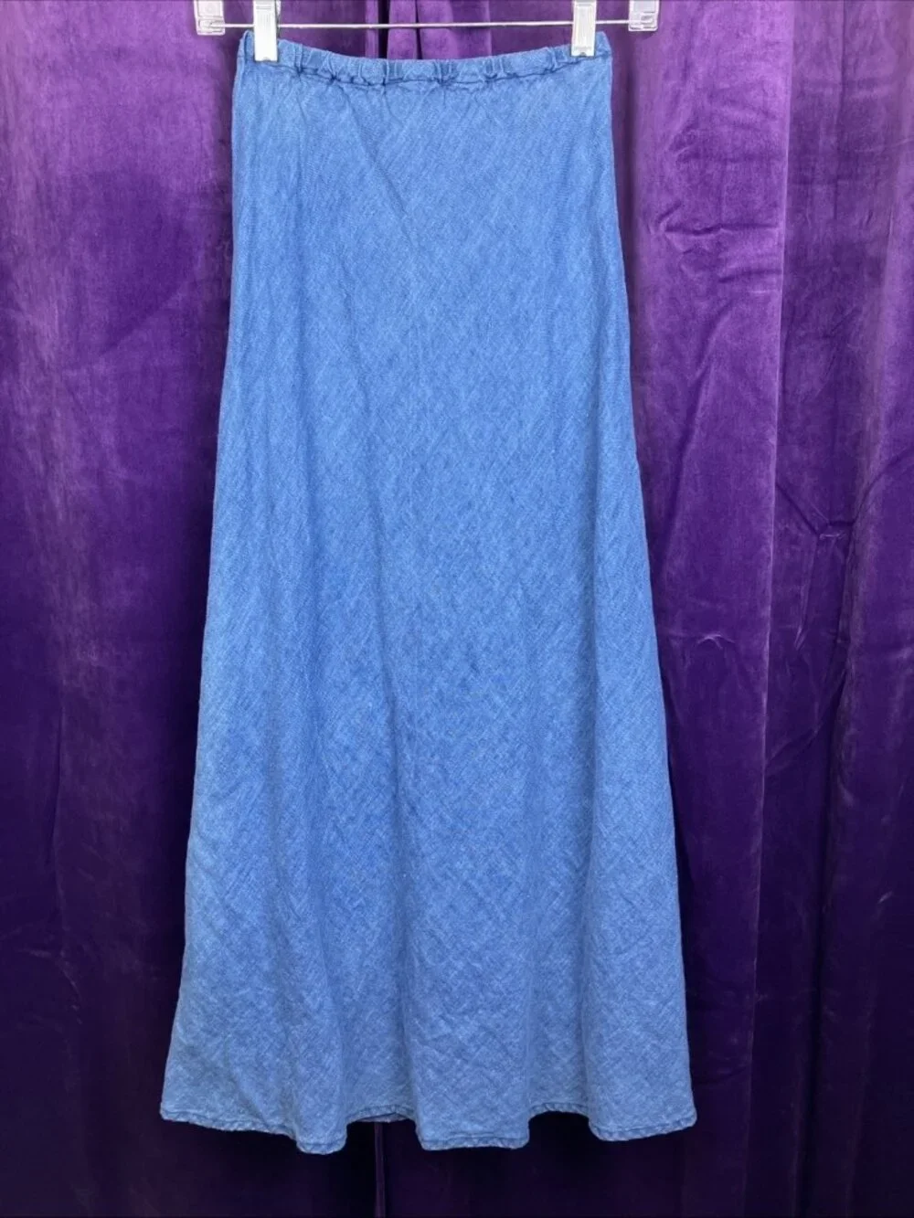 $210 NWT Xs CP Shades Linen Tanya Bias Cut Linen Blue Skirt - Picture 1 of 5